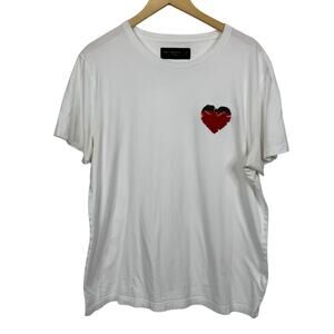 5 for $25| Abercrombie & Fitch Pride Capsule Flip Sequin Heart White Tee Size XL
